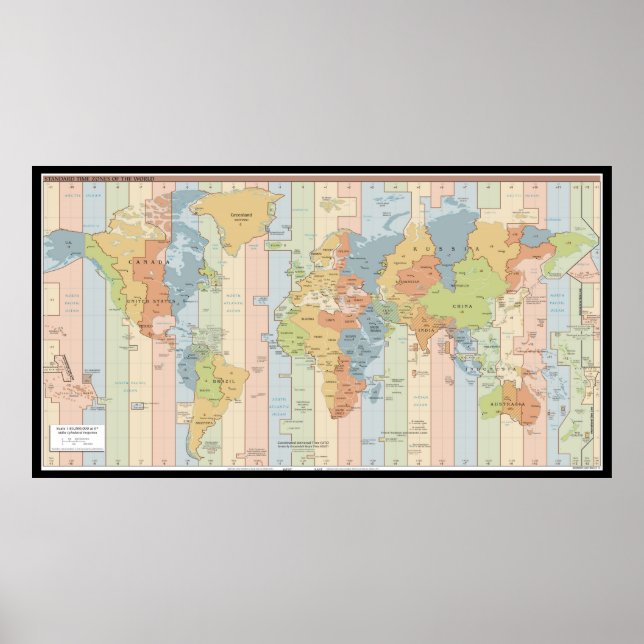 World Time Zone Map Poster (Front)