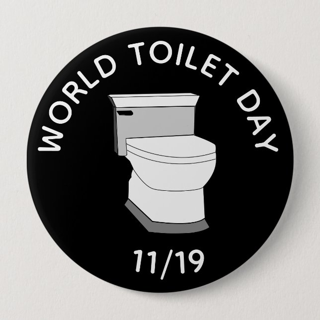 World Toilet Day November 19th Funny Holidays Button (Front)