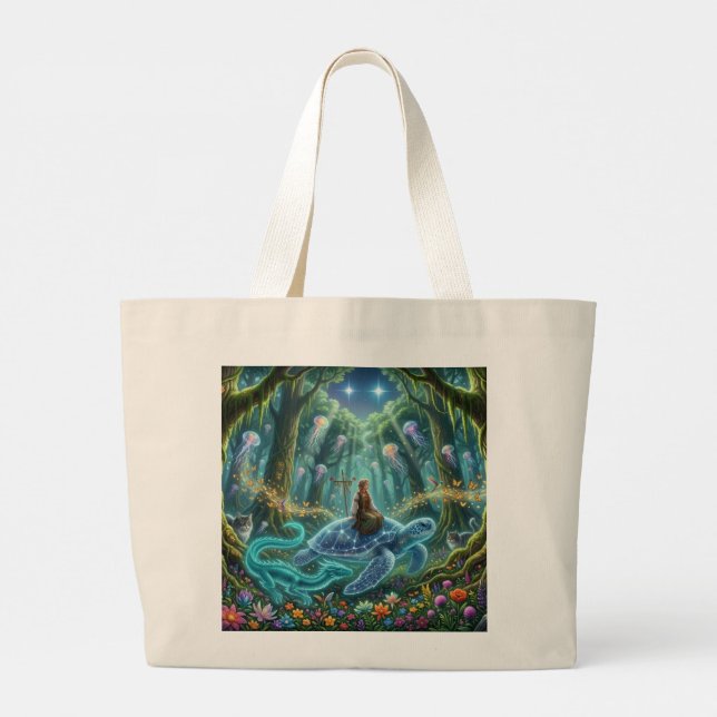 World Tour Turtle Large Tote Bag (Back)