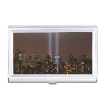 World Trade Center Tribute In Light In New York. Case For Business Cards by iconicnewyork at Zazzle