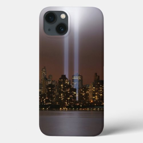 World trade center tribute in light in New York iPhone 13 Case