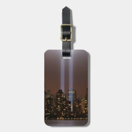 World trade center tribute in light in New York Luggage Tag
