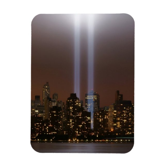 World trade center tribute in light in New York. Magnet (Vertical)