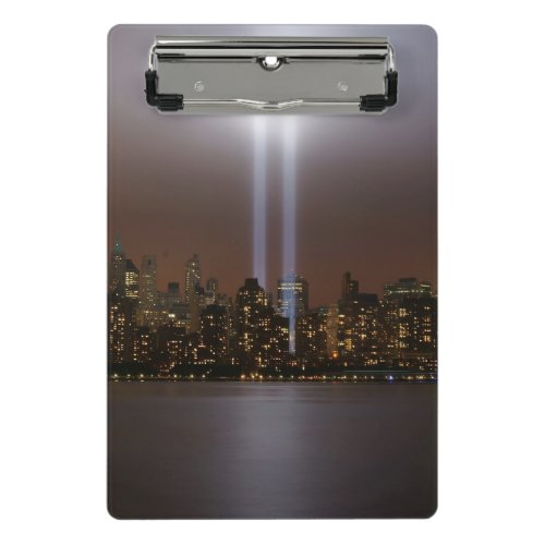 World trade center tribute in light in New York Mini Clipboard