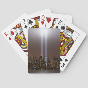World trade center tribute in light in New York. Poker Cards