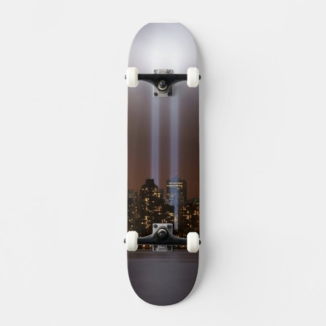 World trade center tribute in light in New York. Skateboard Deck (Front)