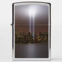 World trade center tribute in light in New York. Zippo Lighter