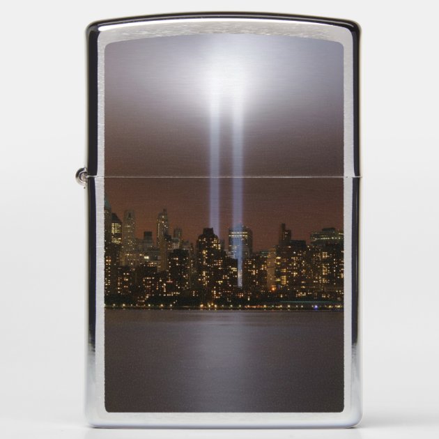 World trade center tribute in light in New York. Zippo Lighter