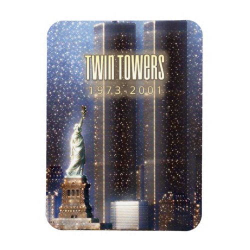 World Trade Center twin towers stylized Magnet