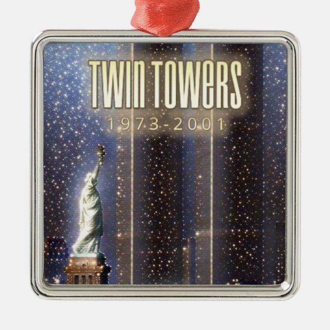 World Trade Center twin towers stylized Metal Ornament (Front)