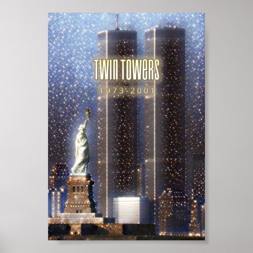 World Trade Center twin towers stylized Poster