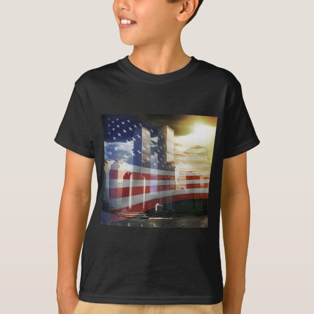 World Trade Center with Flag T-Shirt (Front)