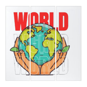 World – Travel Adventure Globe Design Triptych