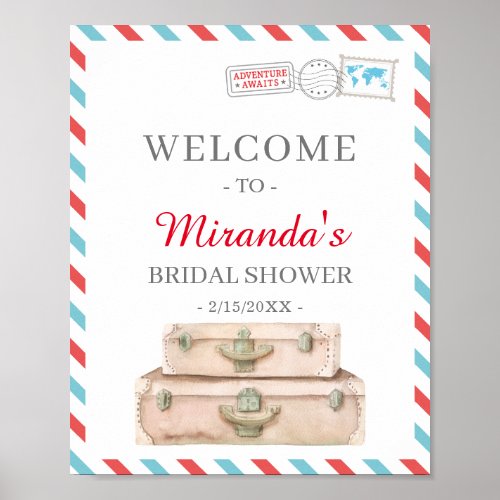 World Travel Airline Bridal Shower Decor Welcome