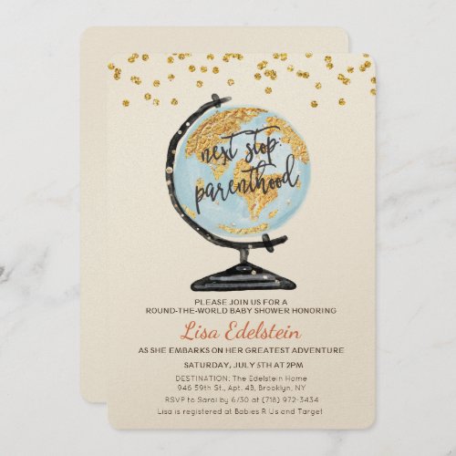 World Travel Baby Shower Invitation