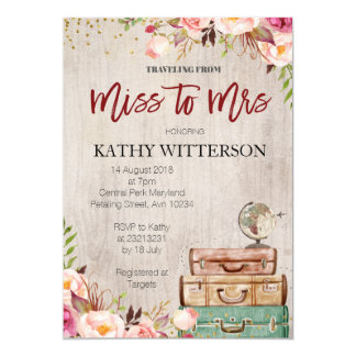 World Travel Bridal Shower Invitation