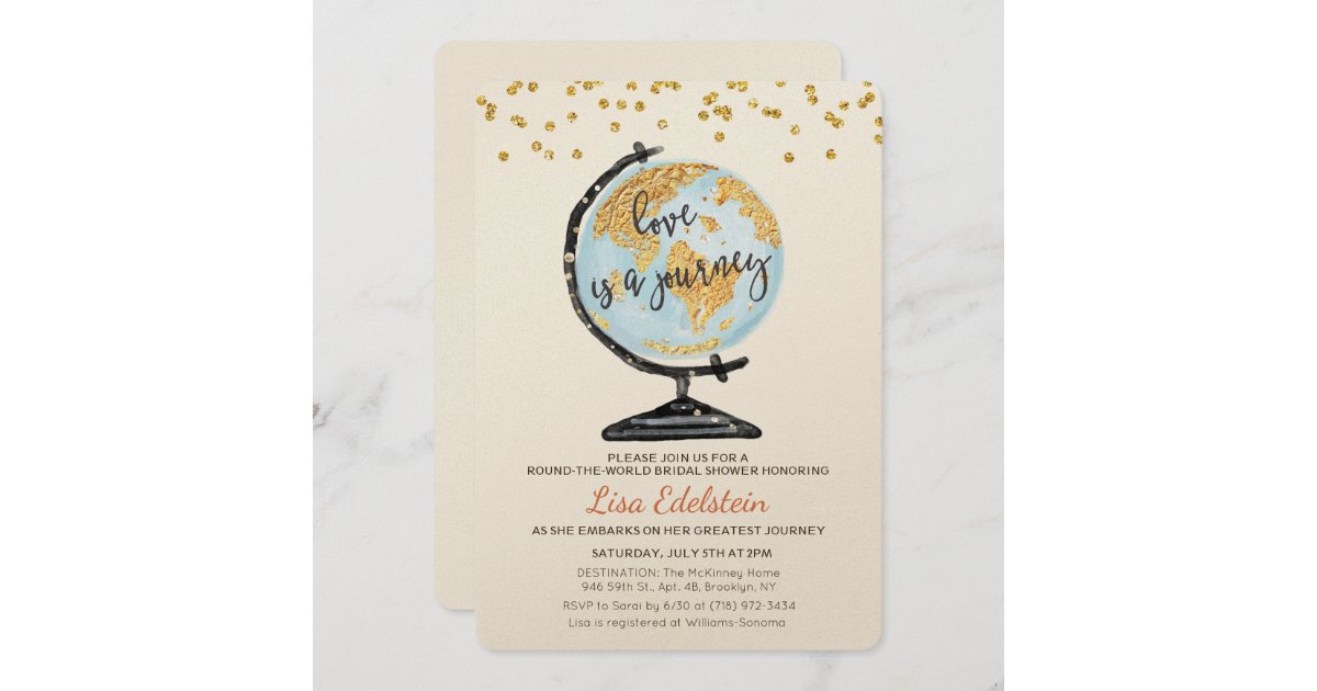 World Travel Bridal Shower Invitation | Zazzle