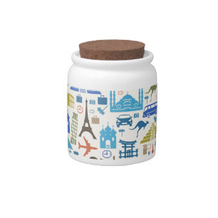 world travel candy jar
