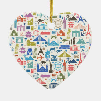 world travel ceramic ornament