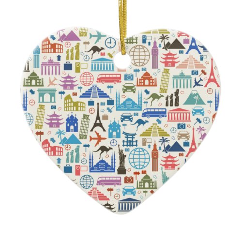 world travel ceramic ornament