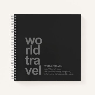 WORLD TRAVEL DEFINITION Modern Minimalist Notebook