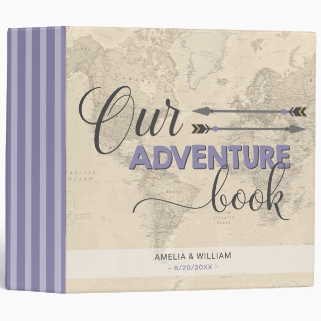World Travel Destination Wedding Book Photo Album 3 Ring Binder (Front/Spine)