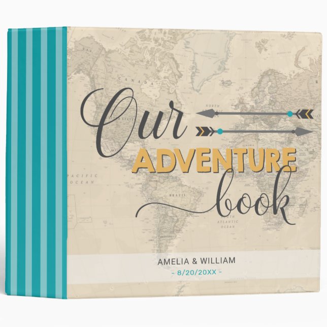 World Travel Destination Wedding Book Photo Album 3 Ring Binder (Front/Spine)