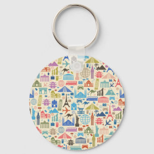 world travel keychain