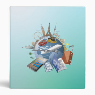 World travel landmarks 3 ring binder