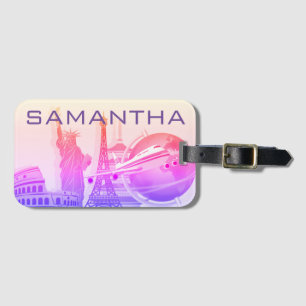 World Travel Landmarks Personalised Luggage Tag
