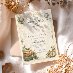 World Travel Let the Adventure Begin Baby Shower Invitation