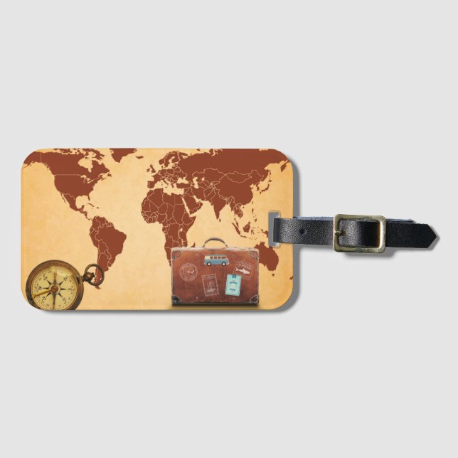 World travel luggage tag (Front Horizontal)