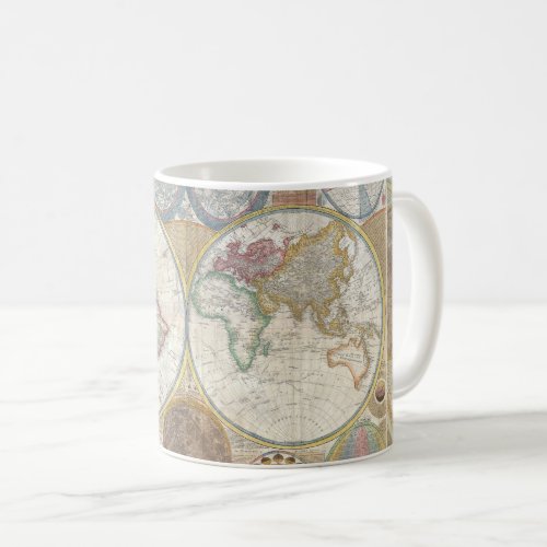 World Travel Map Antique Vintage Coffee Mug