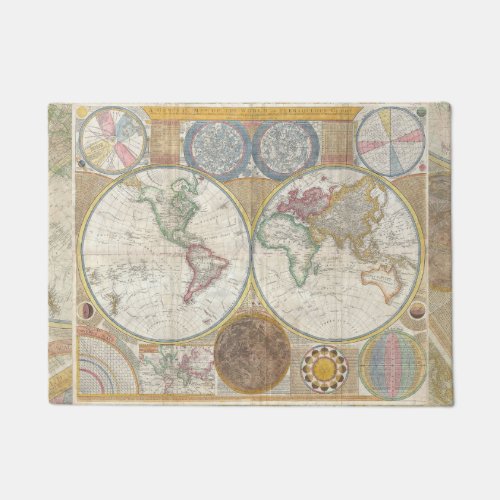 World Travel Map Antique Vintage Doormat