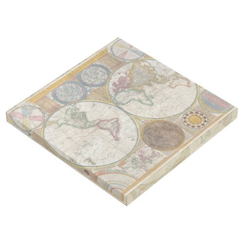 World Travel Map Antique Vintage Gallery Wrap