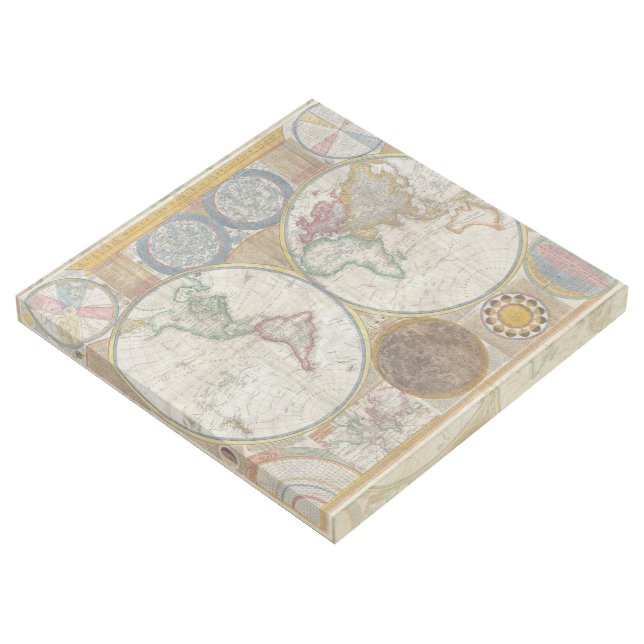 World Travel Map Antique Vintage Gallery Wrap (3/4)