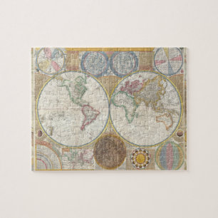 World Travel Map Antique Vintage Geography Jigsaw Puzzle