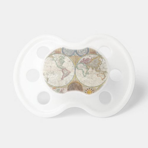 World Travel Map Antique Vintage Pacifier