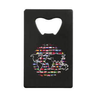 World Travel Map World Map International Flags Credit Card Bottle Opener