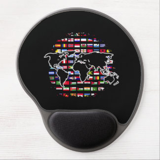 World Travel Map World Map International Flags Gel Mouse Pad