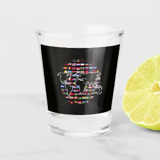World Travel Map World Map International Flags Shot Glass