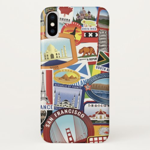 World Travel Pattern iPhone X Case