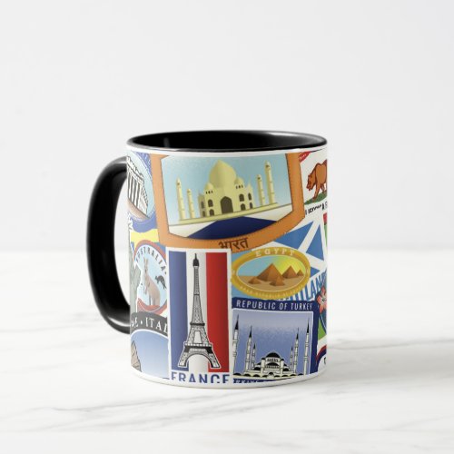 World Travel Pattern Mug