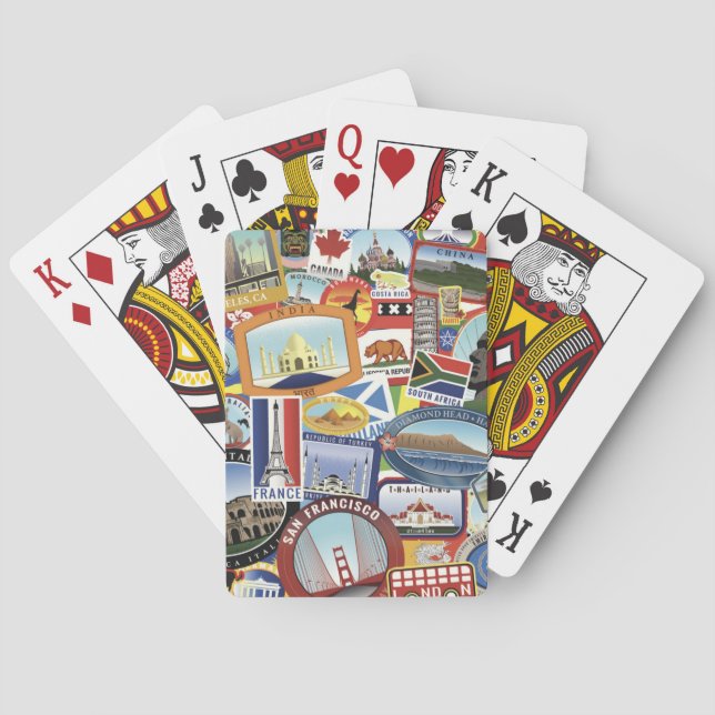 World Travel Pattern Poker Cards (Back)
