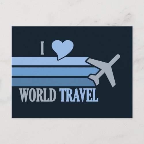 World Travel postcard customizable Postcard