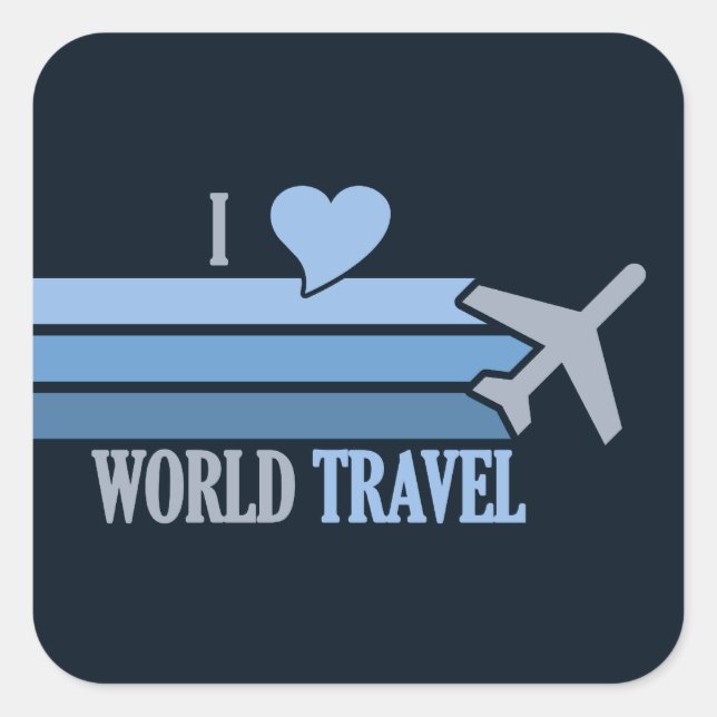 World Travel stickers, customizable Square Sticker (Front)