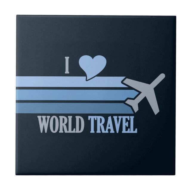World Travel tile, customizable Ceramic Tile (Front)