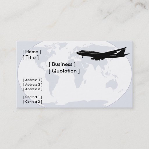 Customizable World Travel/Transportation Business Card