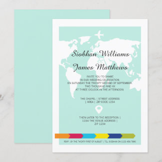 World Travel Wedding Invitation
