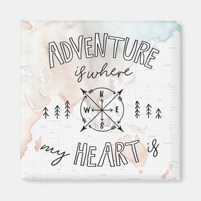 World Traveler | Adventure Is Where My Heart Is Magnet (Front)